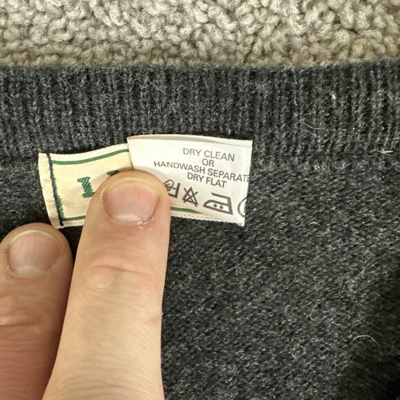Vtg LL Bean Sweater Mens L 100% Scotland Wool V-Neck Argyle Pullover Cabincore - Picture 3 of 6